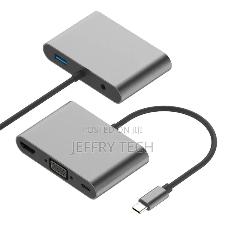 5 in 1 Multifunctional USB-C Port to HDMI VGA USB-A Aux