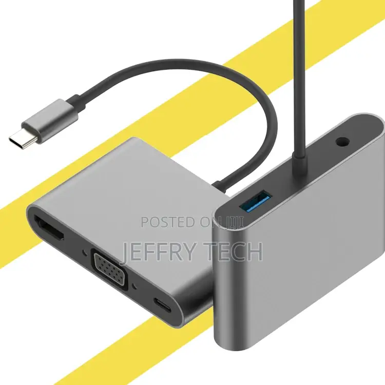 5 in 1 Multifunctional USB-C Port to HDMI VGA USB-A Aux