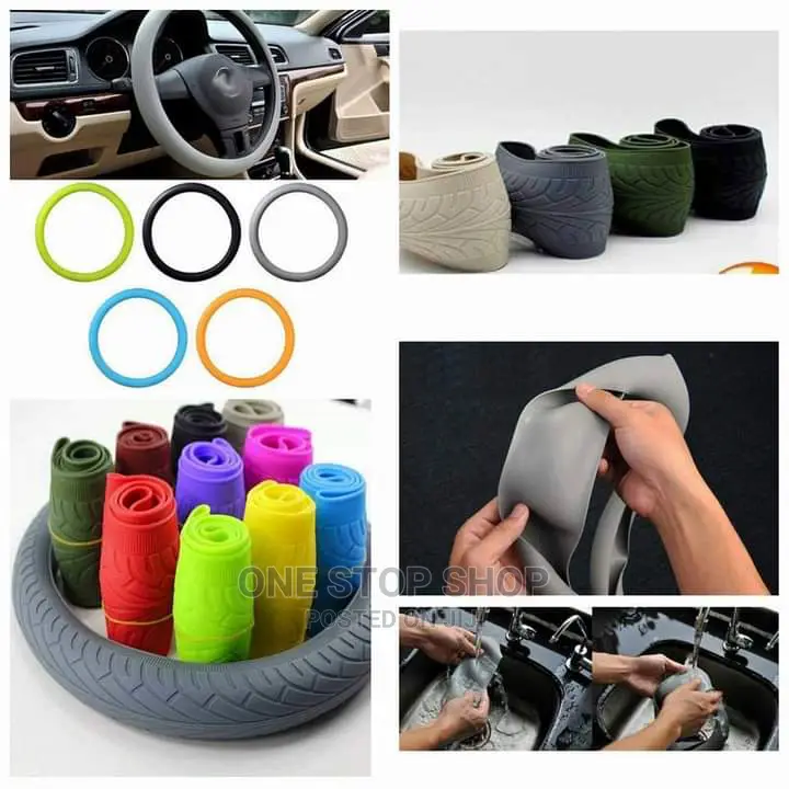 Car Styling Textured Silicone Steering Wheel Cover