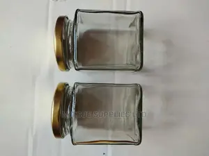 A Set of 15 Square Glass Spice Jars-250ml