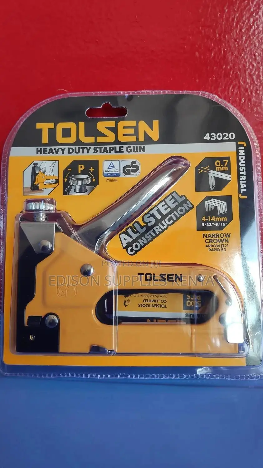 Heavy Duty Staple Gun Tolsen + Free Pins All Steel