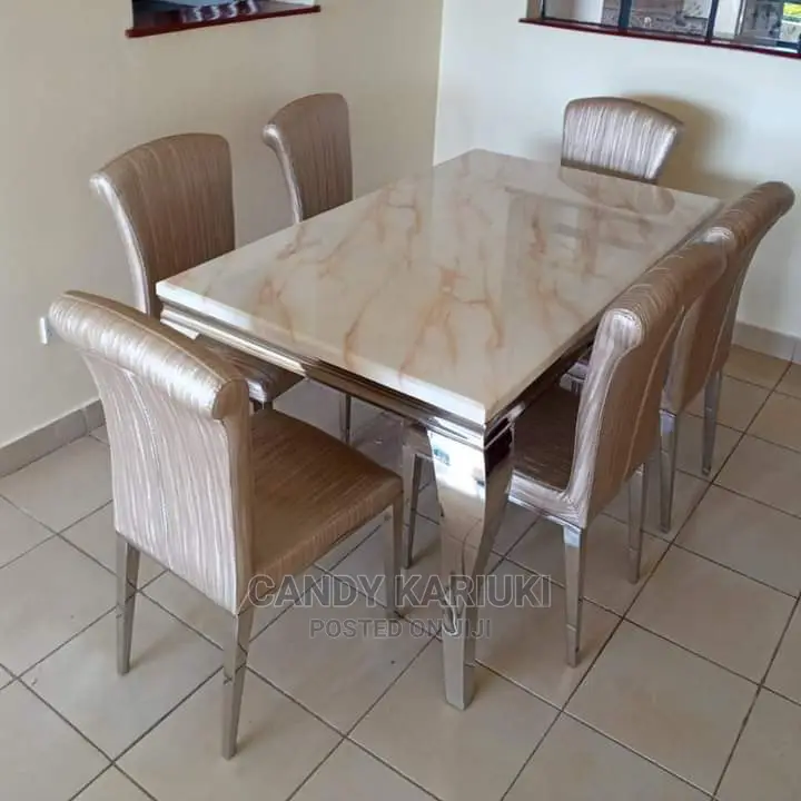 6 Seater Marble Dining Set