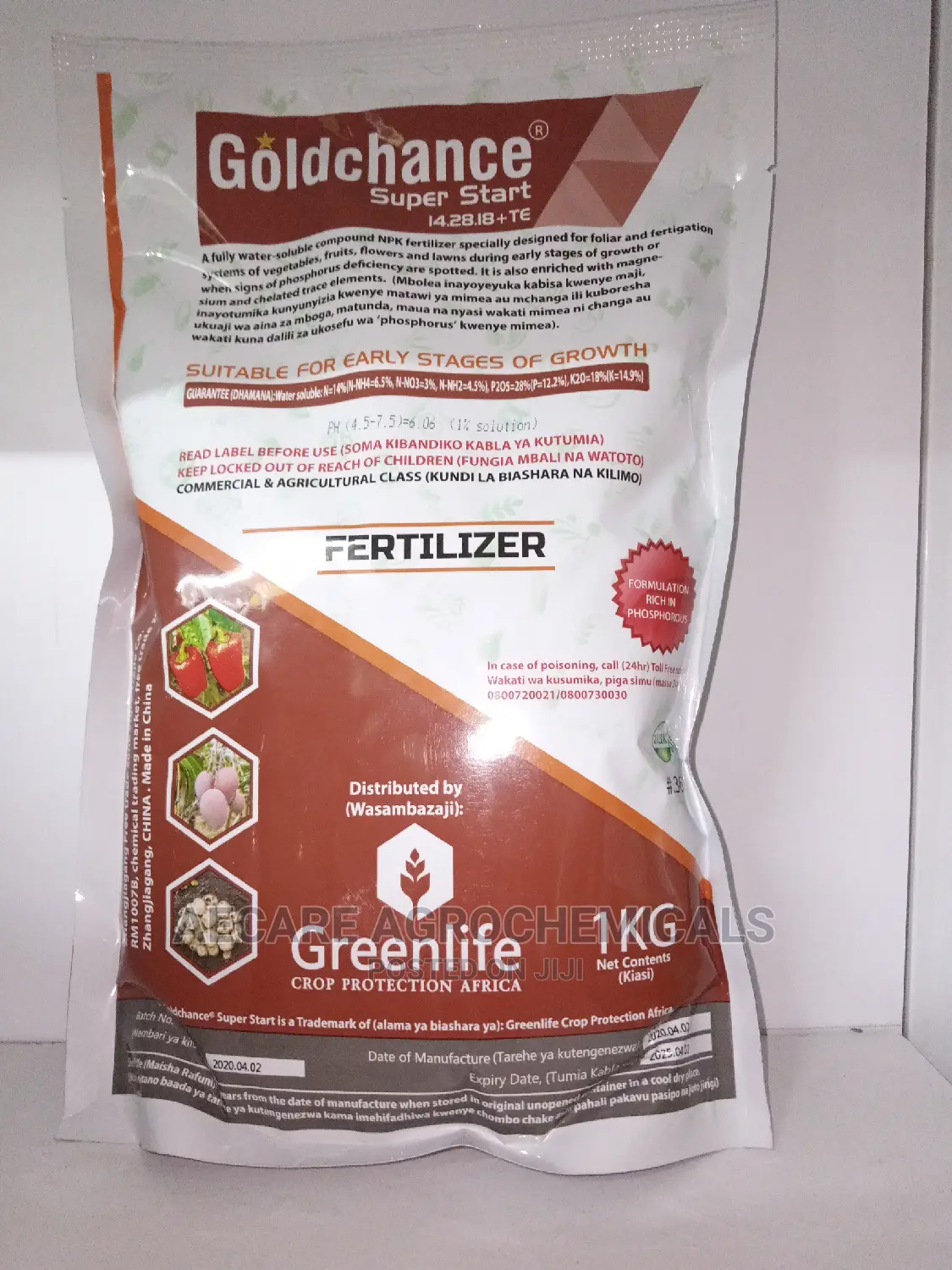 Goldchance Super Start Foliar Fertilizer 14:28:18+Te. 1kg