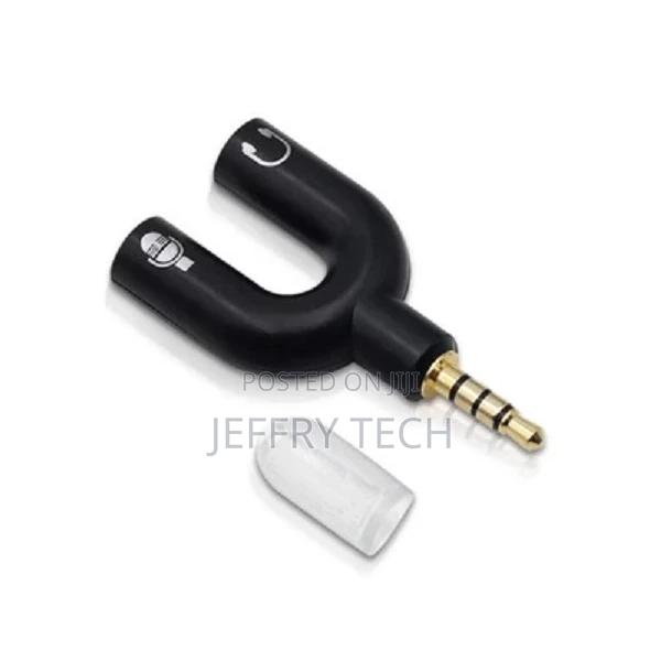 3.5mm U Shape Stereo Audio Splitter 1 Male to 2 Female to He