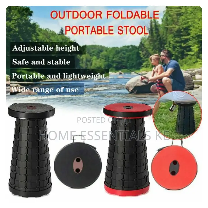 Portable Folding Stool Outdoors Camping ,BBQ Black Blue