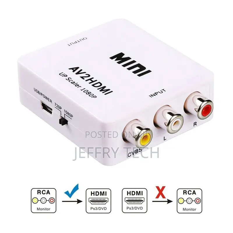 AV2HDMI Mini RCA CVBS 3 RCA Composite Video AV To HDMI Conve