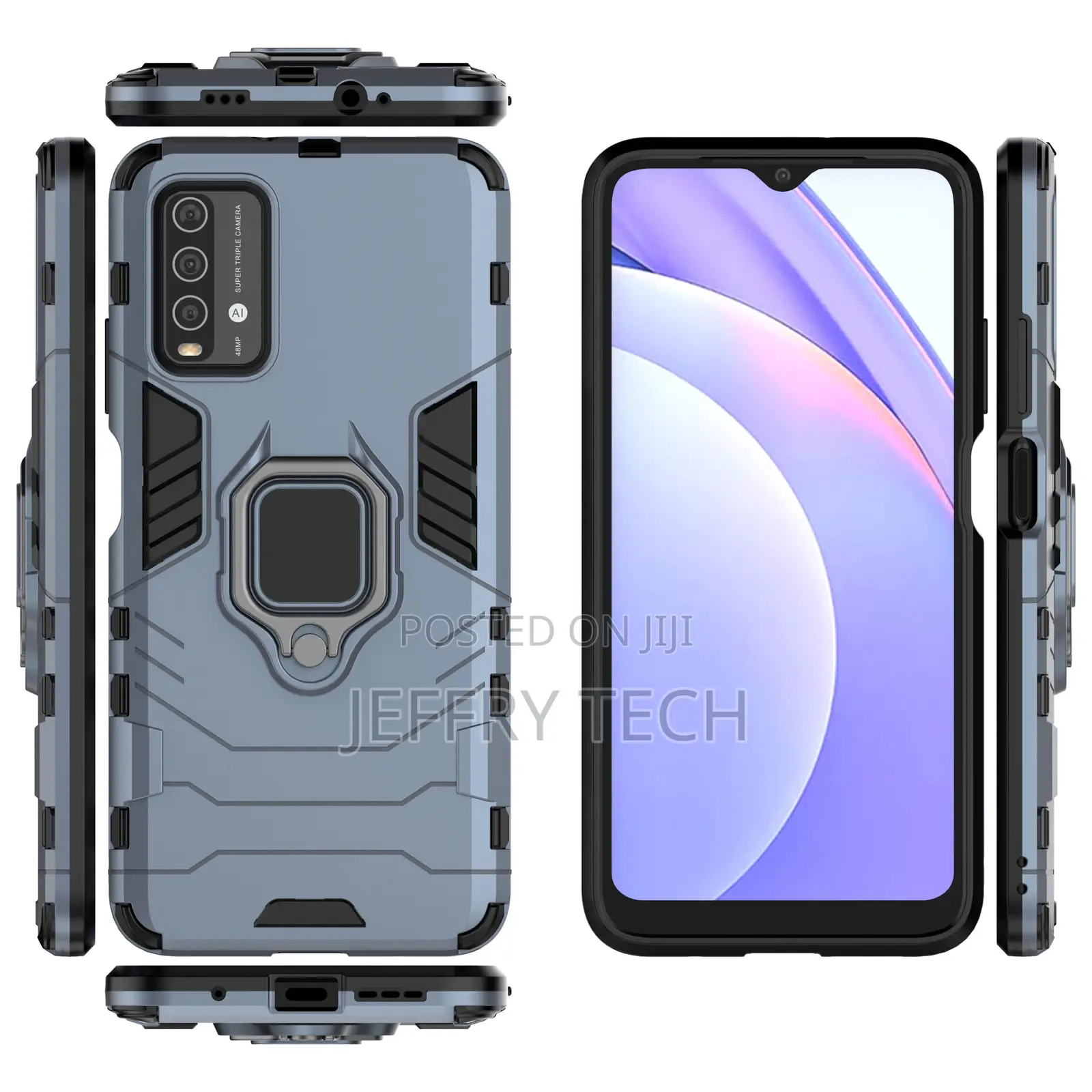 Ring Holder Armor Phone Case for Redmi 9T