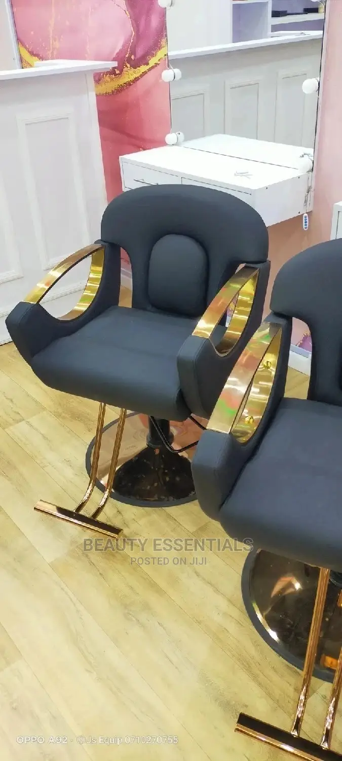 Salon Black Gold Styling Chair
