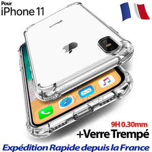 Shockproof Bumper Case + Glass iPhone 11 Pro Max Xs Xr/Silic