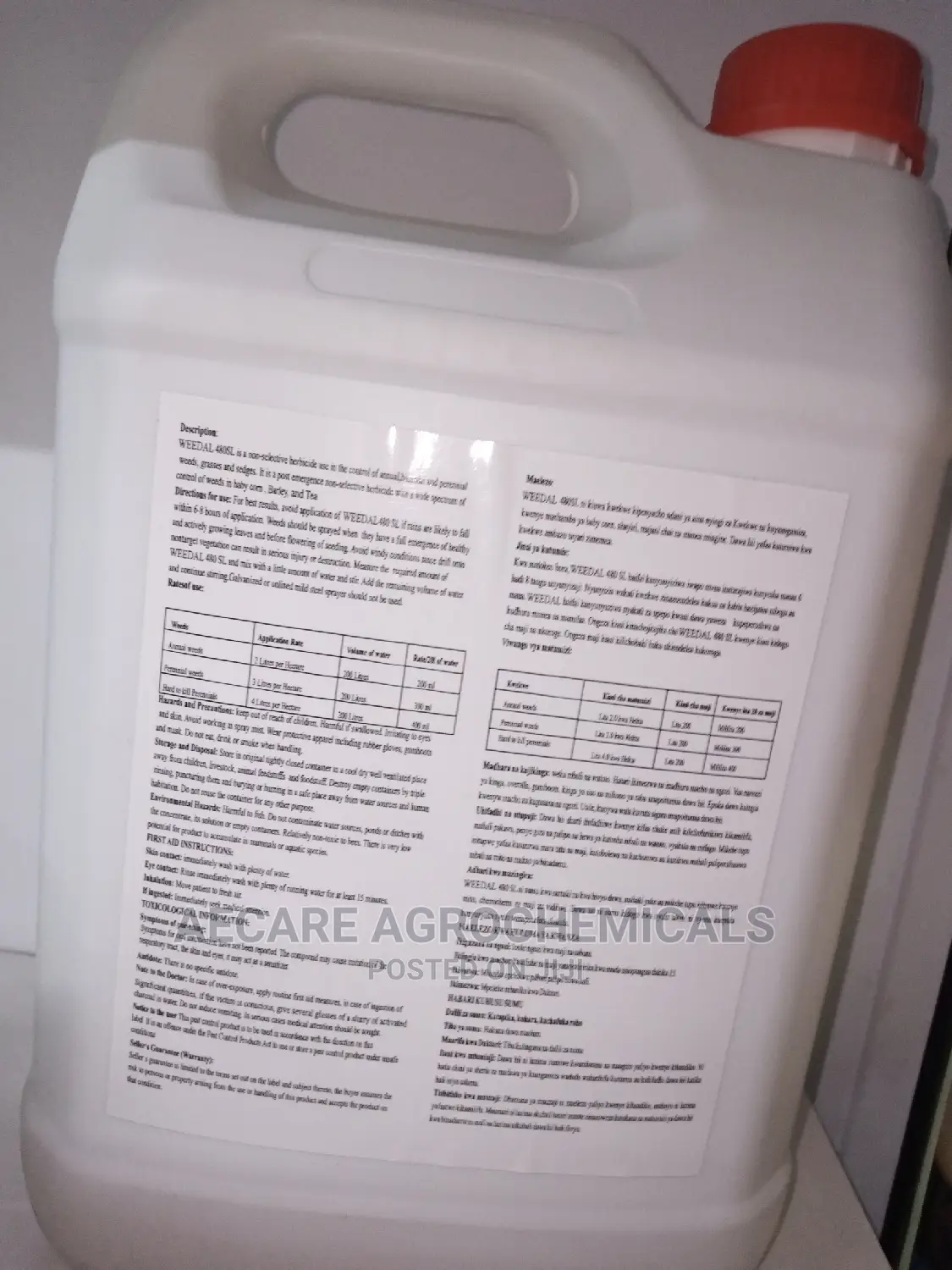 Weedal 480sl Herbicide 5litres