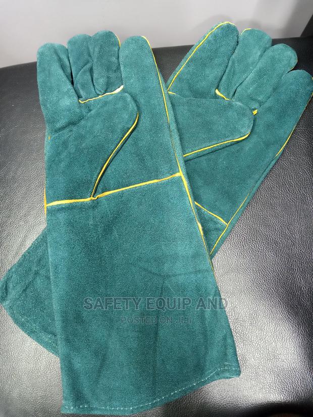 Welding Gloves-Green Leather Gloves - main view