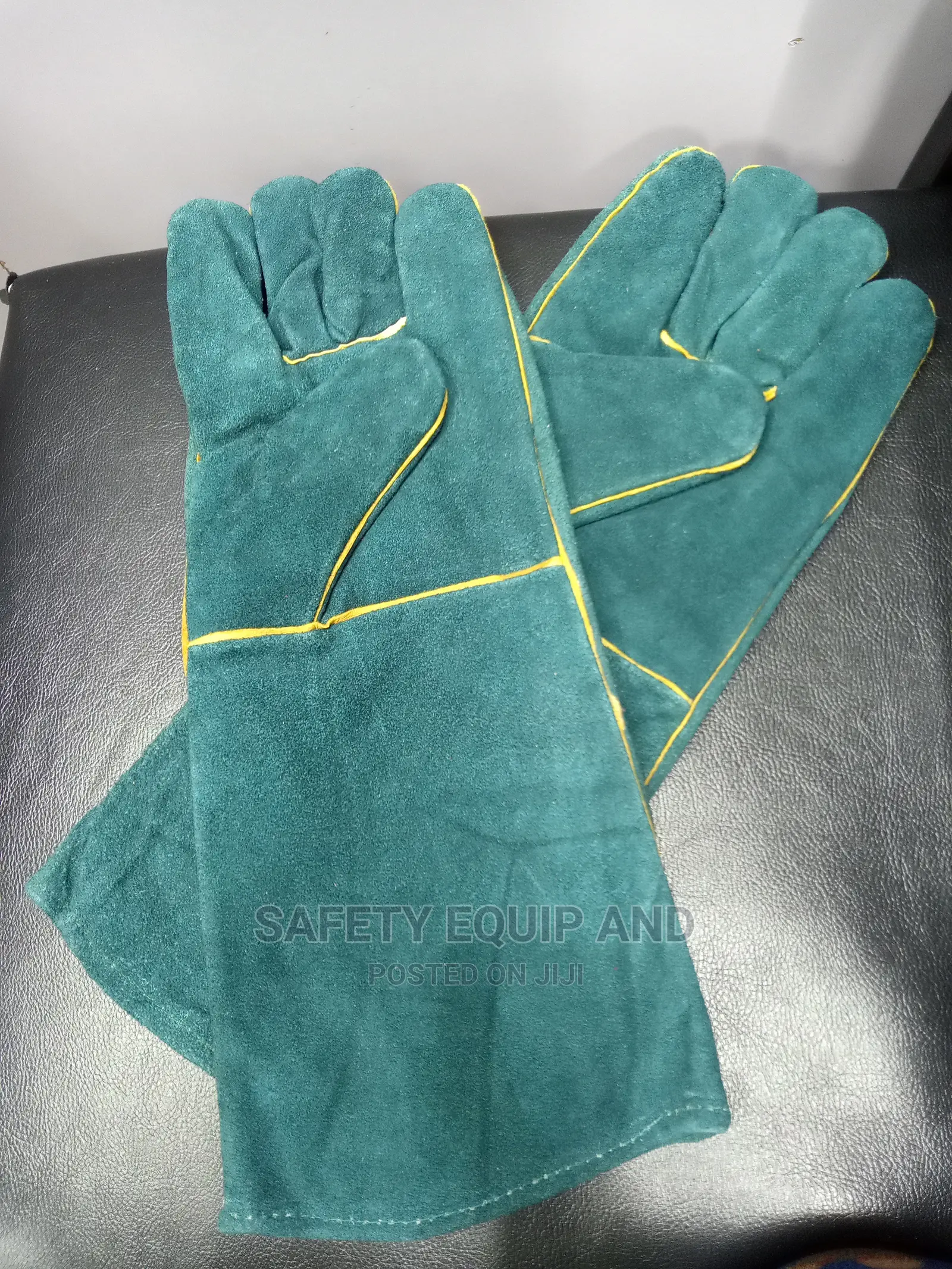 Welding Gloves-Green Long Leather Gloves
