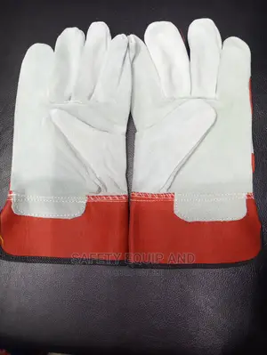 Cowspilt Gloves-Stiped Red and White
