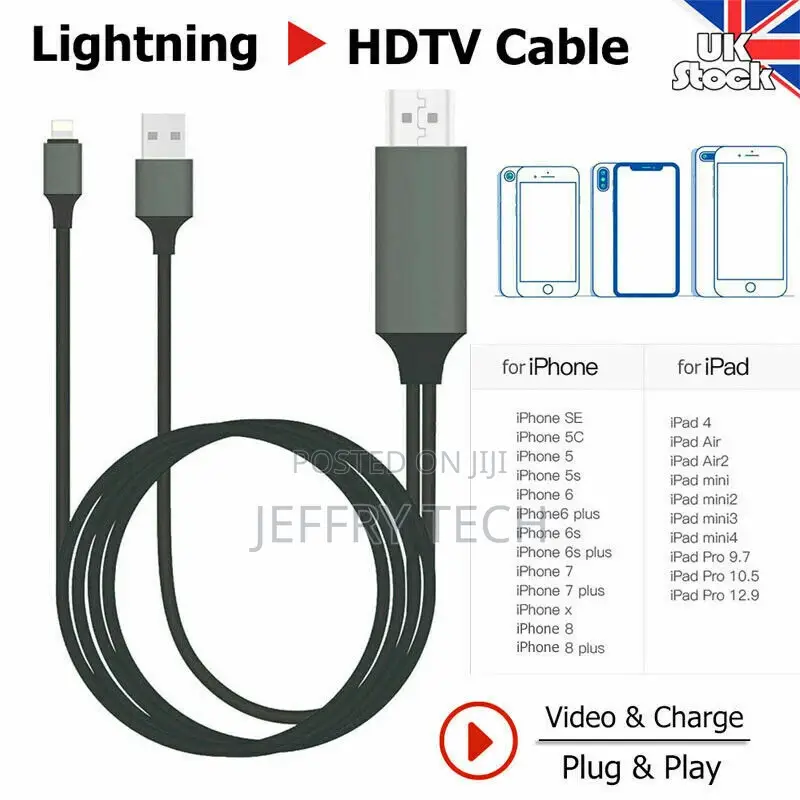 Mobile Phone to HDMI Adapter Cable 2M Plug Play Cable 1080P