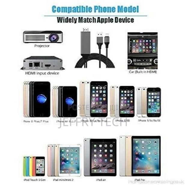Mobile Phone to HDMI Adapter Cable 2M Plug Play Cable 1080P - thumbnail 2