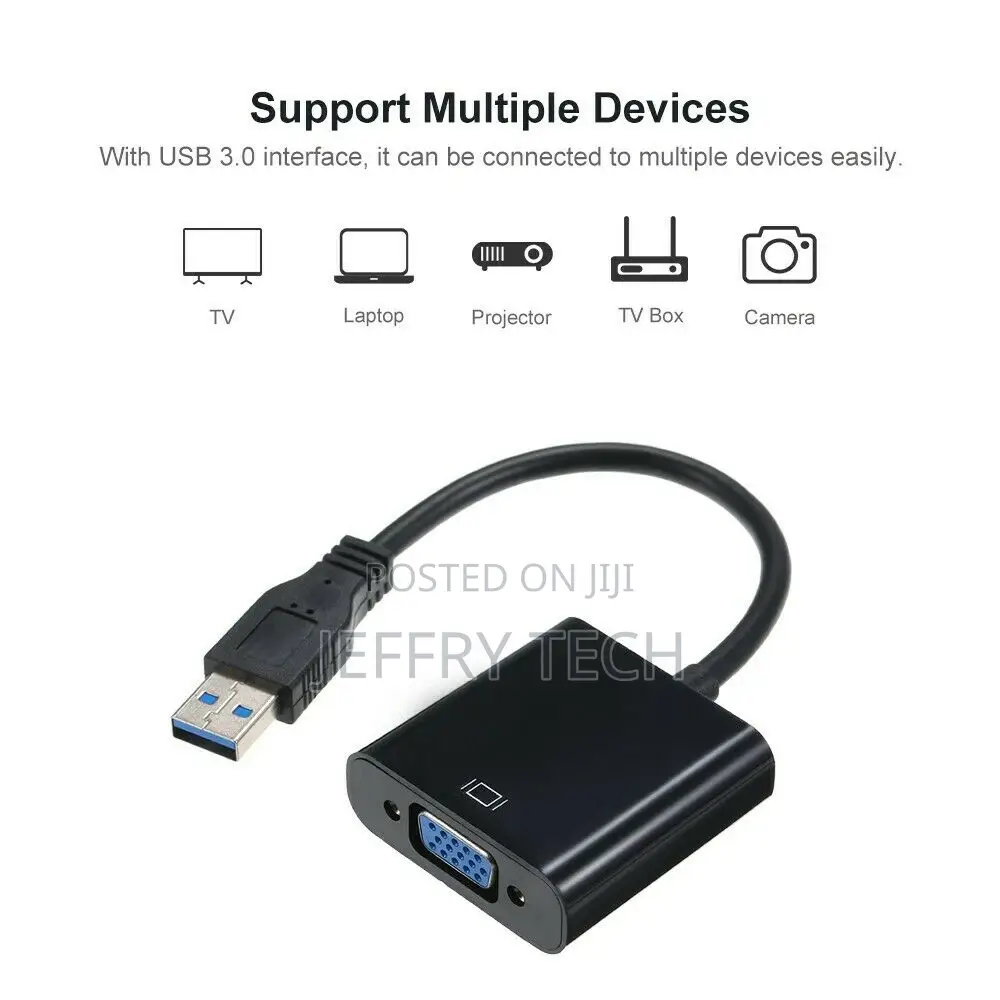 Usb3.0 To Vga Female Adapter Converter Cable 1080P For Pc La