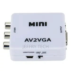 Mini Video Converter Box Av Rca Cvbs To Vga With 3.5mm Audio