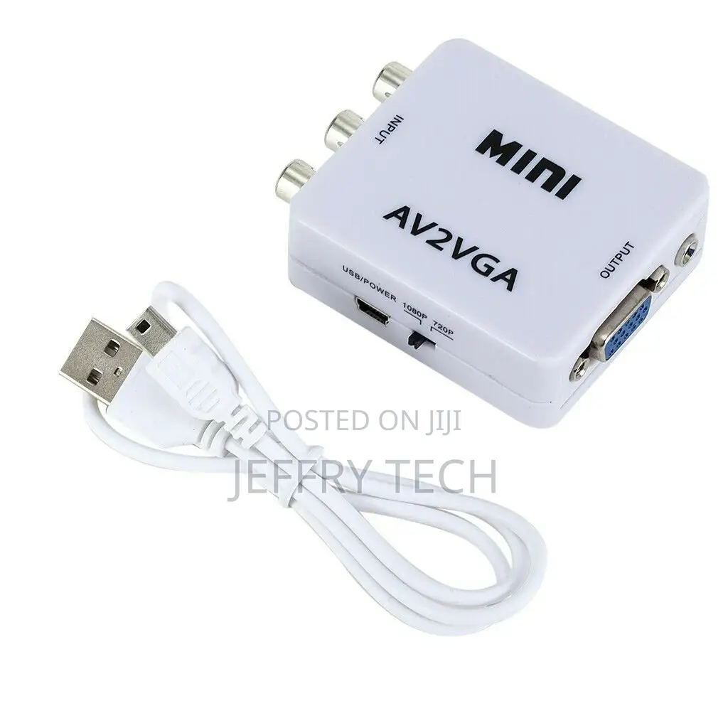 Mini Video Converter Box Av Rca Cvbs To Vga With 3.5mm Audio
