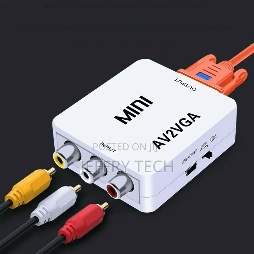 Mini Video Converter Box Av Rca Cvbs To Vga With 3.5mm Audio