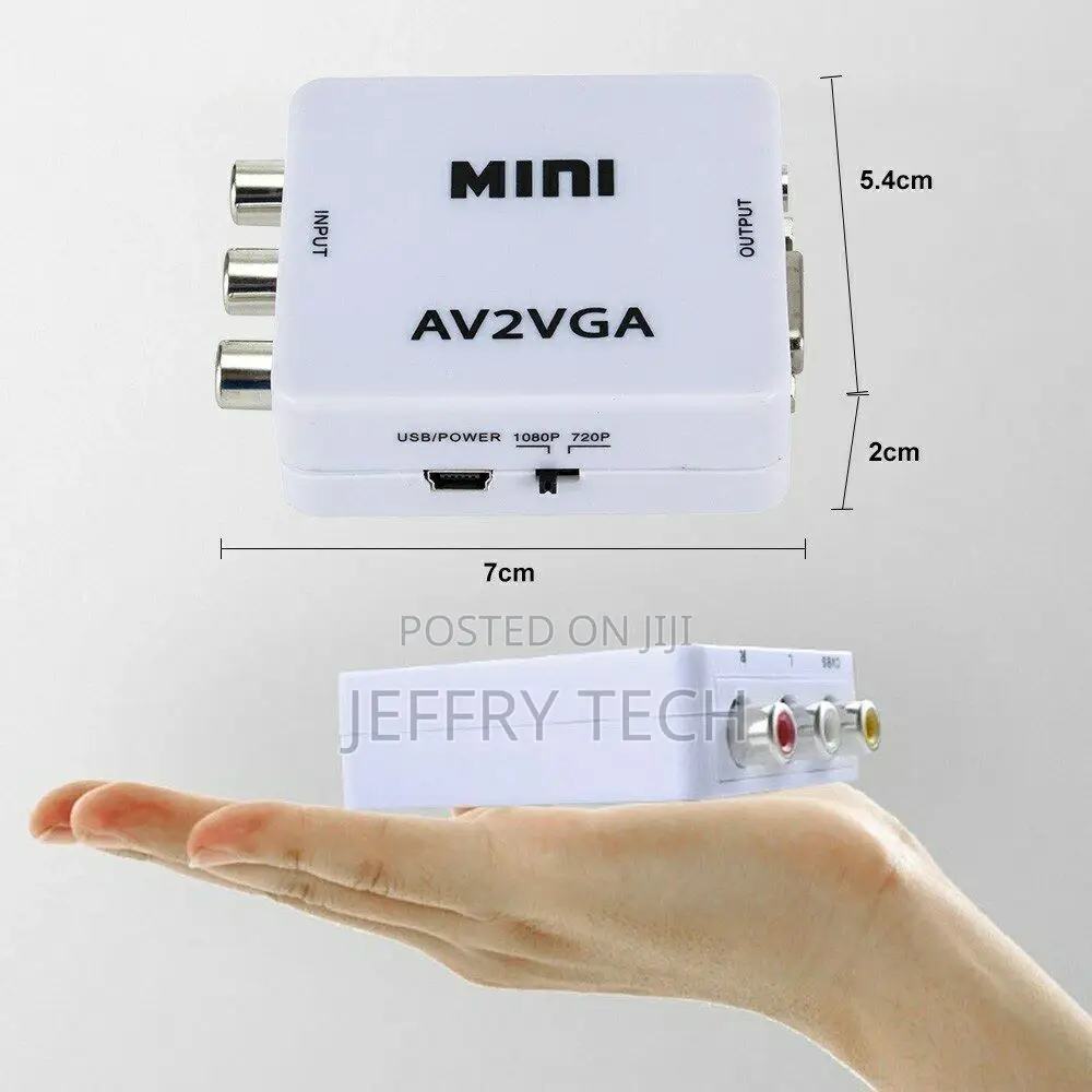 Mini Video Converter Box Av Rca Cvbs To Vga With 3.5mm Audio