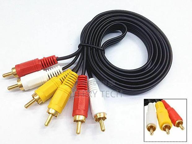 3 RCA Male to Plug Cable/Lead - PHONO Audio Video 3metre