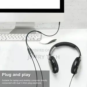 Headphone Splitter Audio Cable 3.5mm Male to 2 Female Jack A