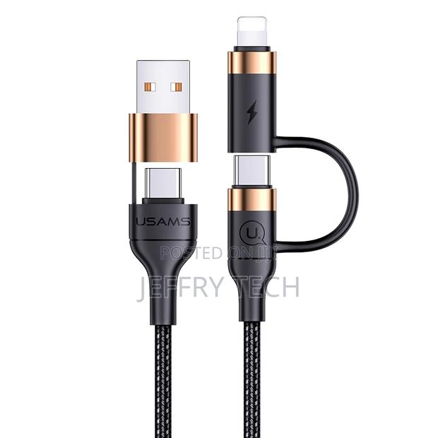 US-SJ483 U62 USB + Type-C to Type-C + Lightning PD Fast Char
