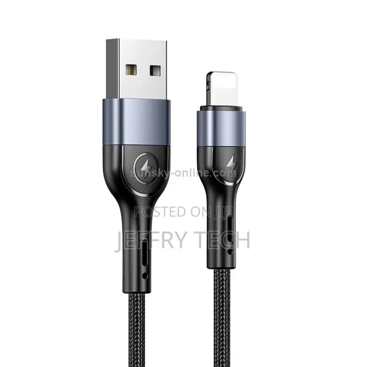 US-SJ448 U55 Lightning Aluminum Alloy Braided Data Cable 1m