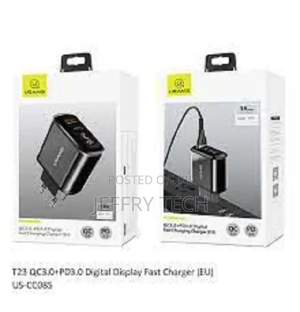 Us-Cc085 T23 Qc3.0+Pd3.0 18W Digital Display Fast Charger (E