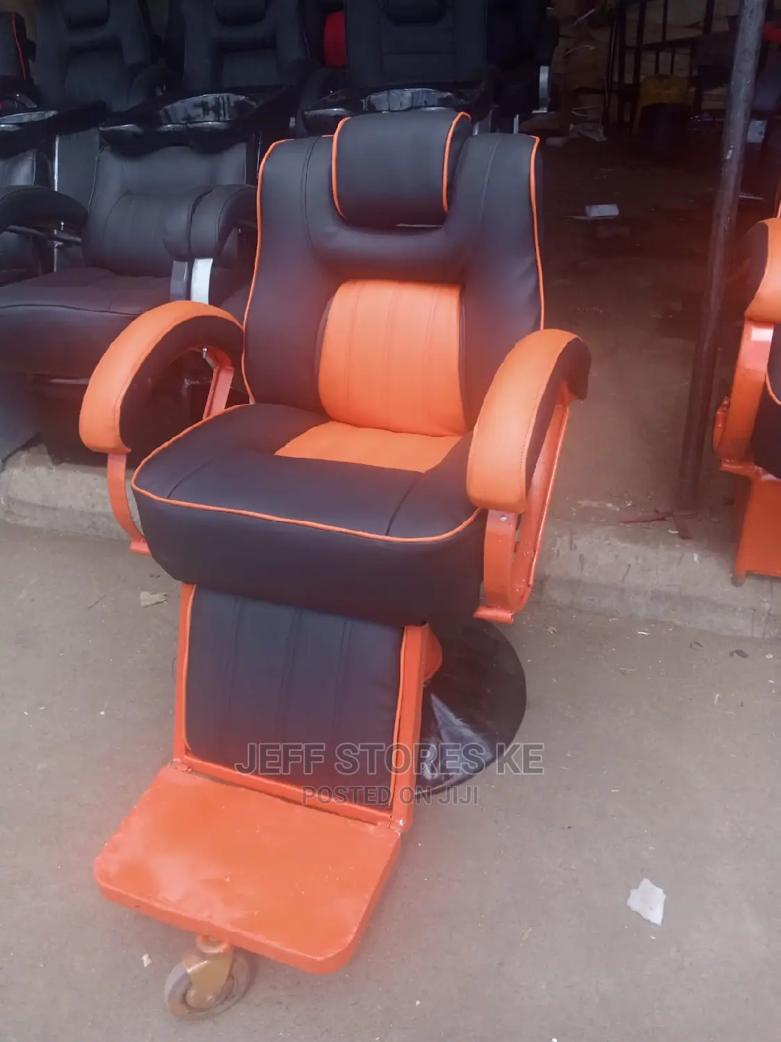 Orange Local Made Barber Chair