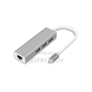 Generic Type-C to Rj45 Ethernet Lan Adapter 3 Port USB