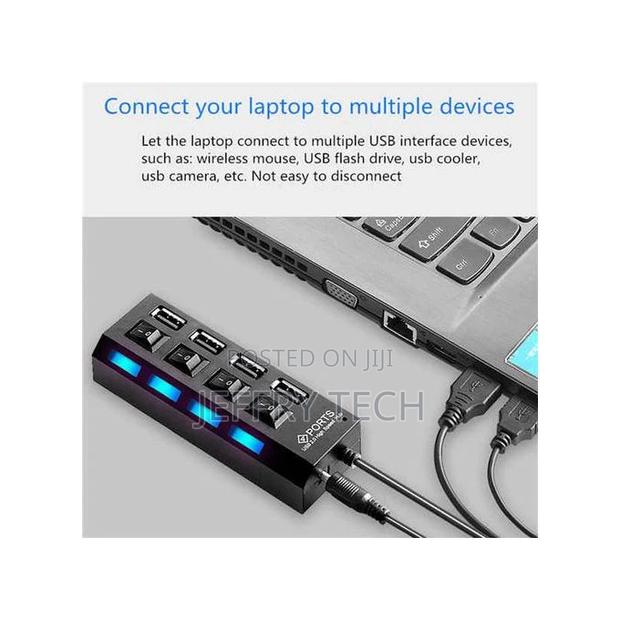 7 Port USB 2.0 High Speed USB HUB Laptop PC Slim USB Splitte - thumbnail 3