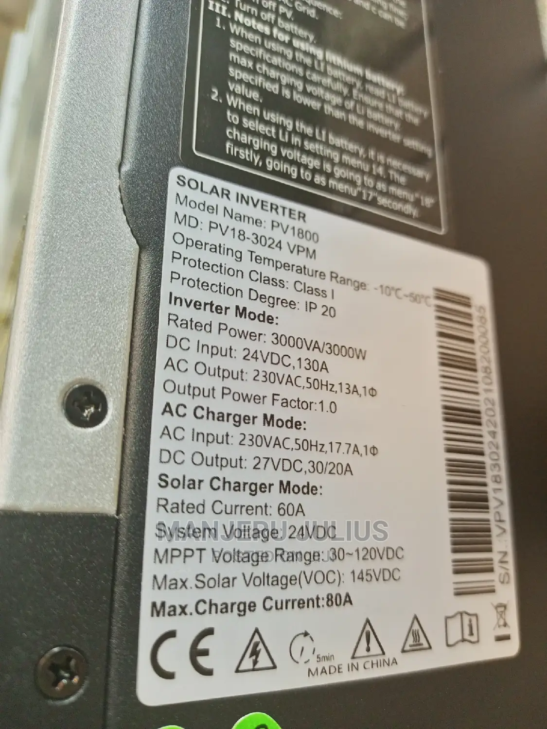 Must 3kva Hybrid Solar Invertor