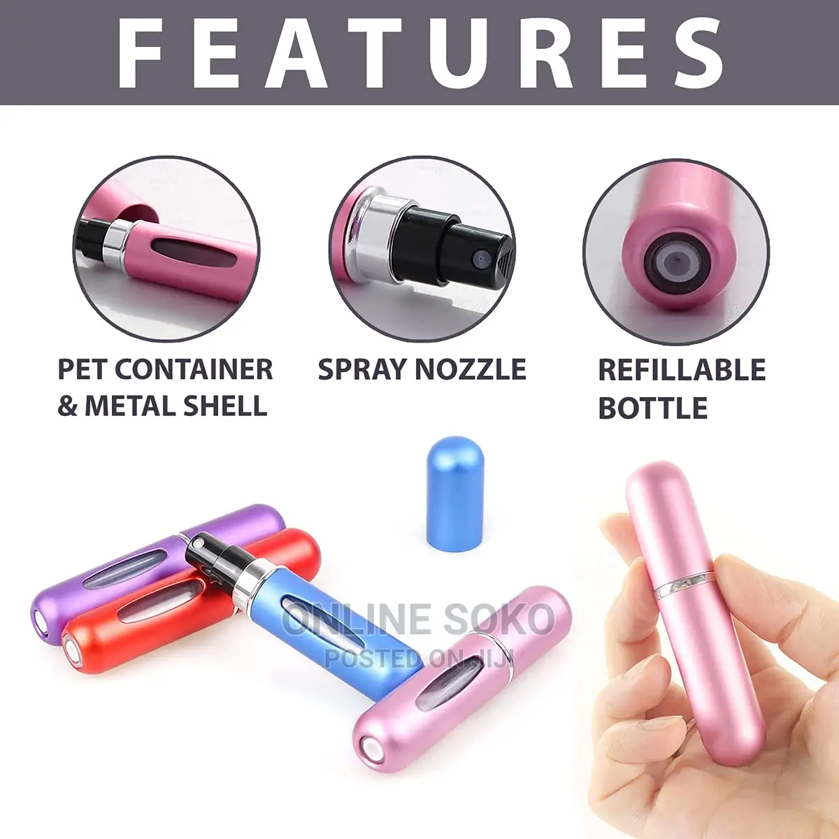 Mini Portable Refillable Cologne Perfume Sprayer Bottles
