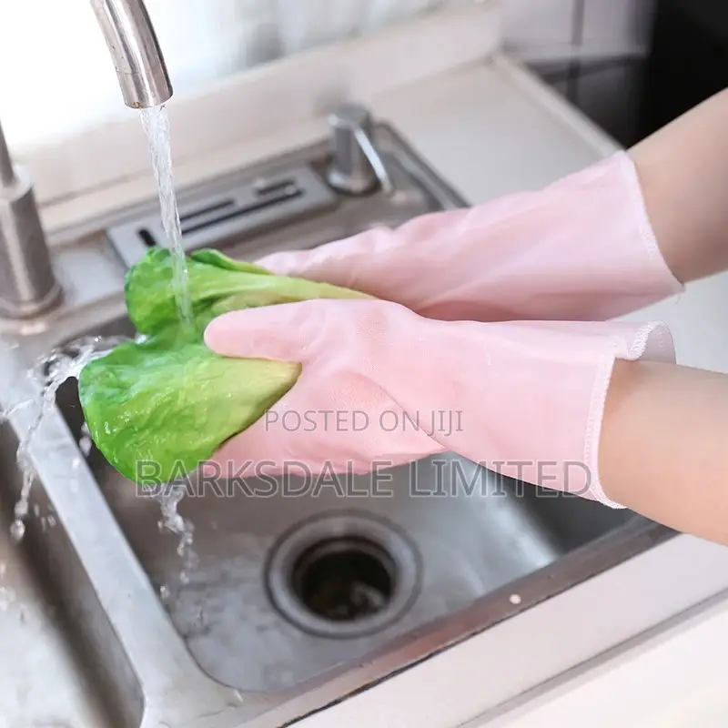 Domestic Silicone Rubber Gloves Latex Nitrile Kitchen Pink