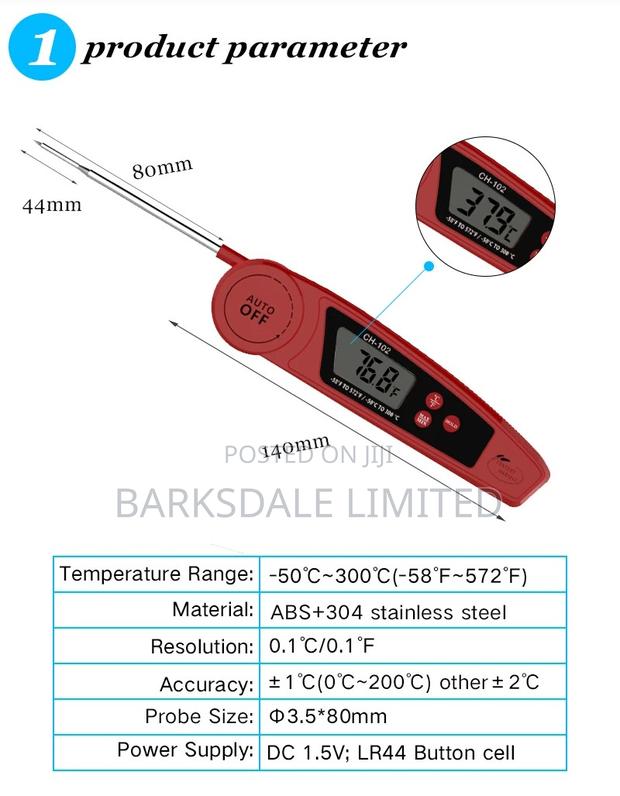 Instant Read Digital Meat Thermometer Waterproof Kitchen - thumbnail 4