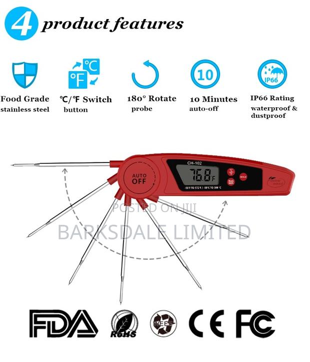 Instant Read Digital Meat Thermometer Waterproof Kitchen - thumbnail 6
