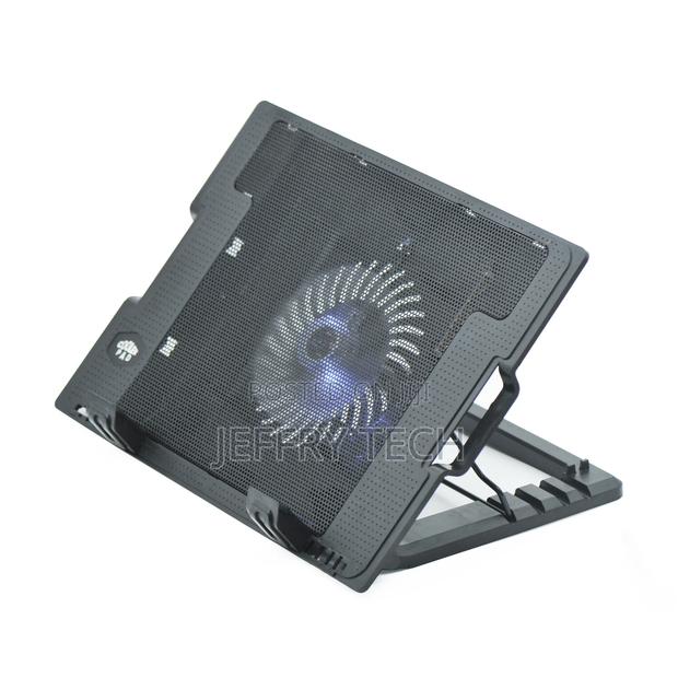 Metal Mesh Black Color Height Adjustable One Fan Cooling Pad