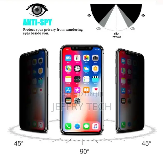 3D Anti Spy Peep Privacy Tempered Glass for iPhone XR Screen