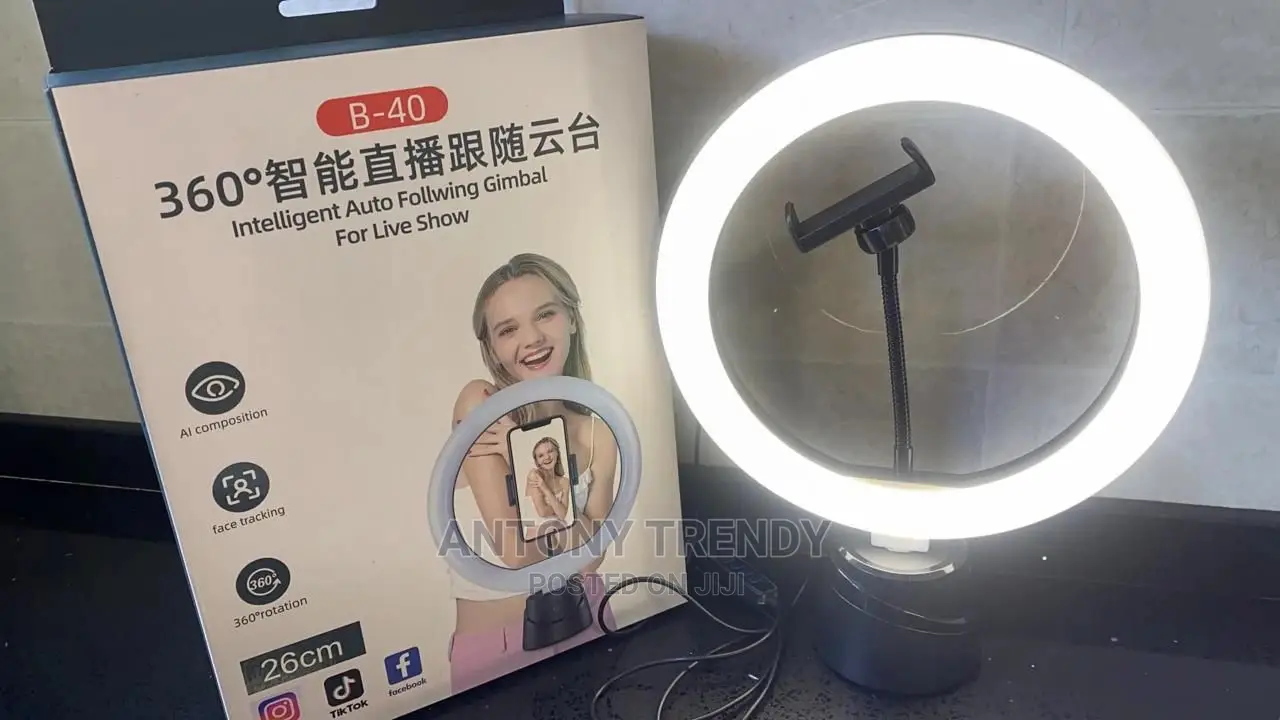 360 Auto Gimbal Ring Light Follows the Image