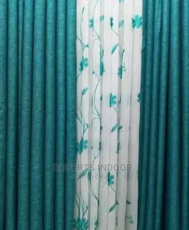 Turquoise Blue Linen Curtain