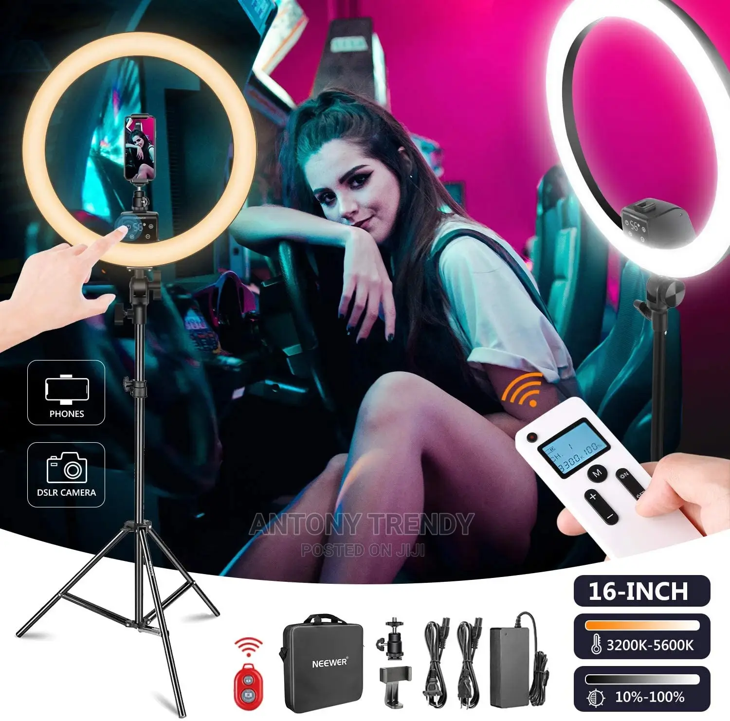 12-Inch Led Ring Light Support Manual Touch Control No Bag