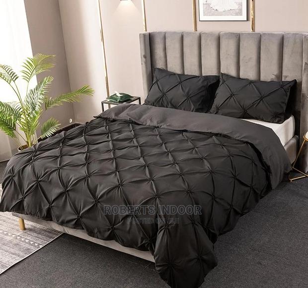 Black Pintuck Duvet Cover