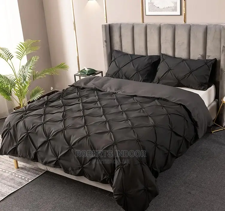 Black Pintuck Duvet Cover