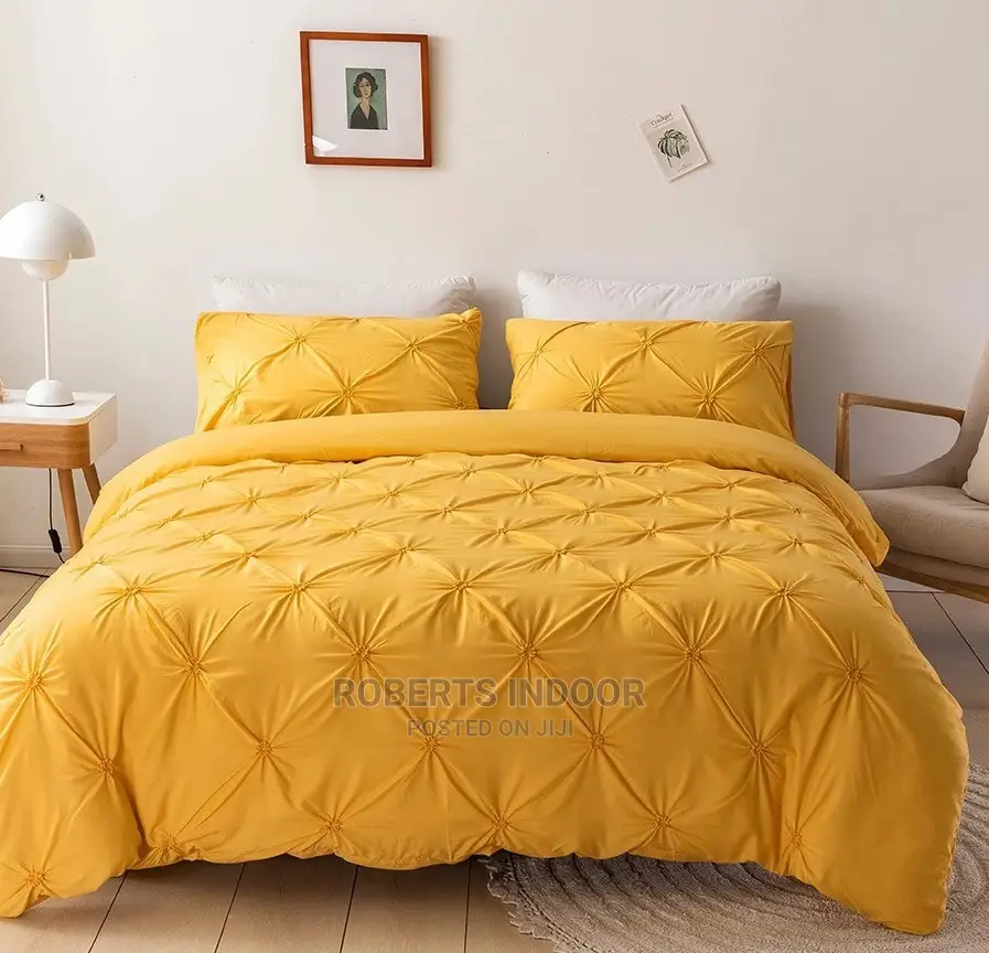 Yellow Pintuck Duvet Cover