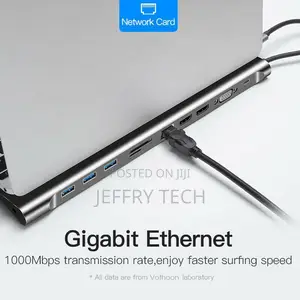 USB Hub 11 in 1 With Gigabit Network 2 HDTV PD Charging For