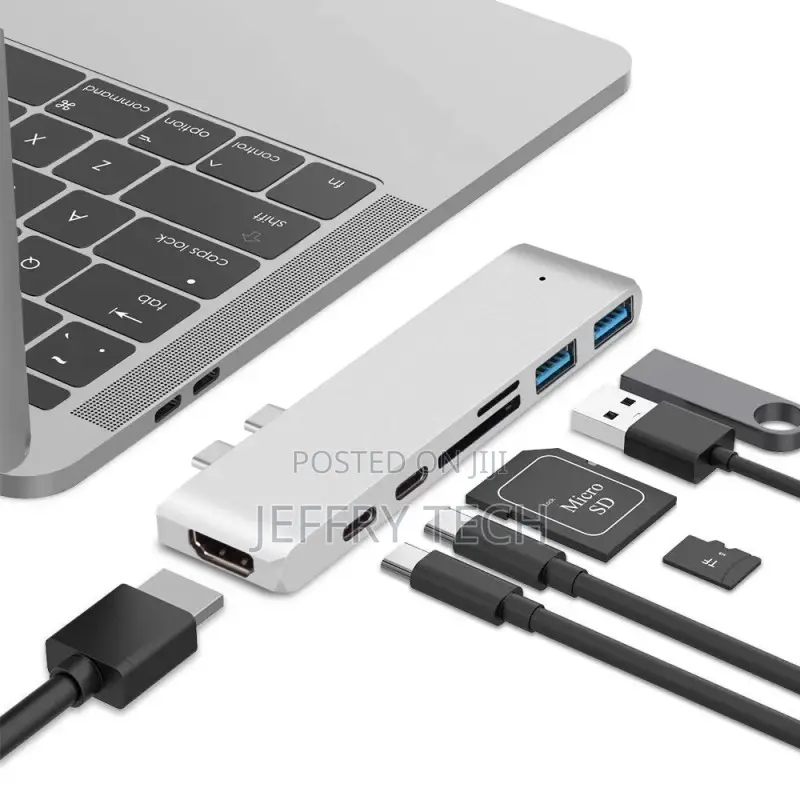 7 in 1 Type C Docking Hub to HDTV PD Data Charging USB Hub F