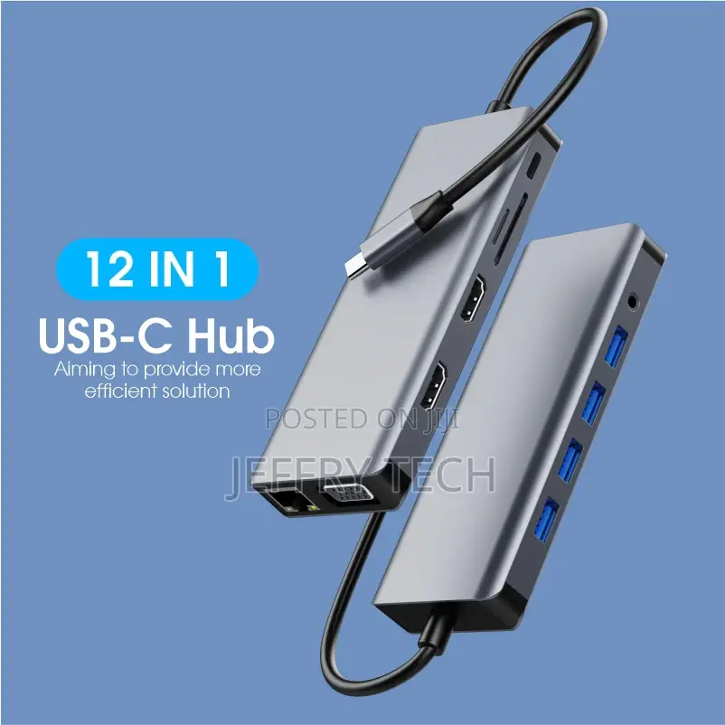12 in 1 USB C Hub Docking Station Type C USB 3.0 RJ45 to 100