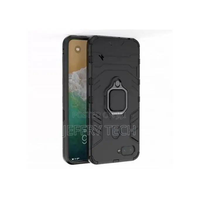 Cover Iron Man With Metal Ring for Oppo A12 - Black