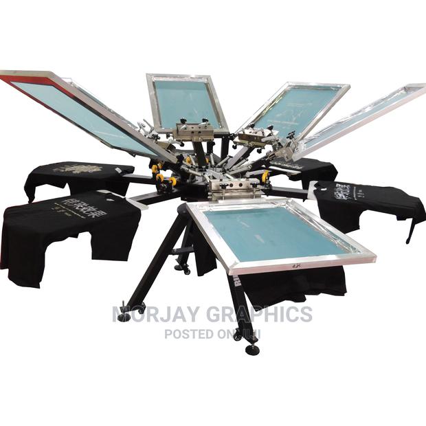 Screen Printing Machinery 6 Color With Aluminum Platten